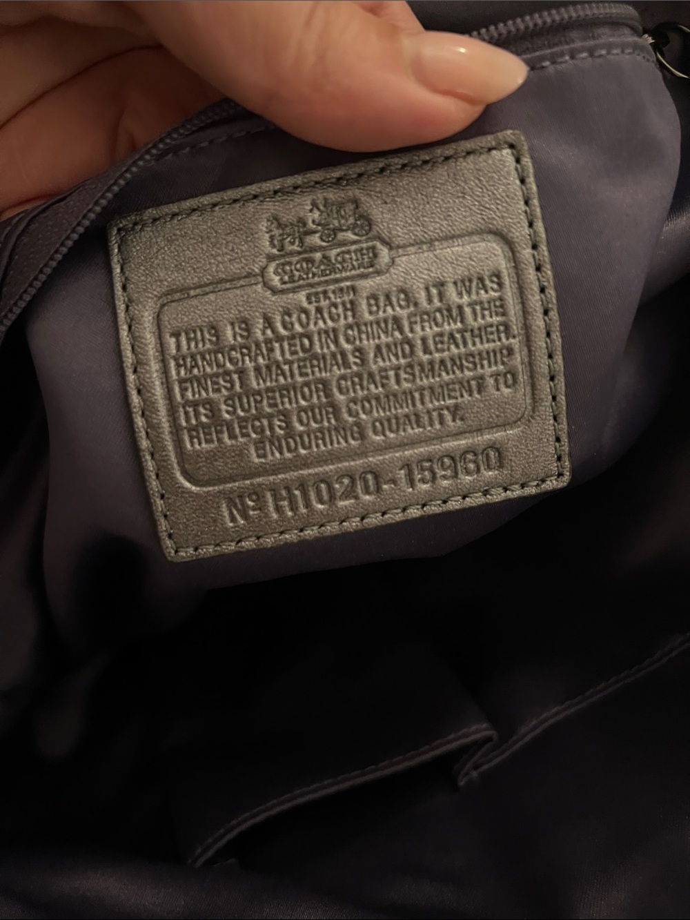 Coach Metallic Pewter Leather Shoulder Satchel - Pewter Madison Collection - Picture 4 of 5
